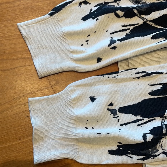 Alexander McQueen McQ  splash black and white sweater Large - Picture 6 of 12
